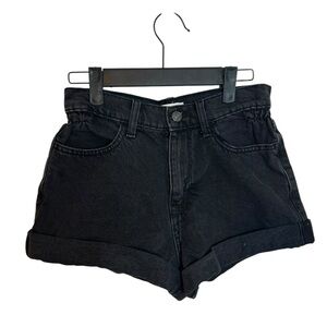 Nwt Forever 21 Black Pinch Waist Cuffed Denim Shorts
